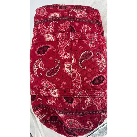 Vera Bradley XL Mesa Red Paisley Double Strap Duffel Bag - Picture 5 of 9